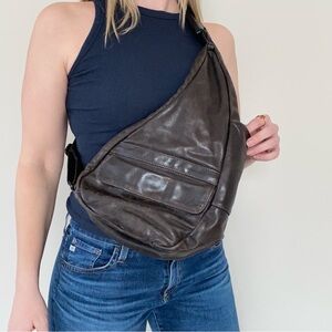 Vintage AmeriBag brown leather sling pack